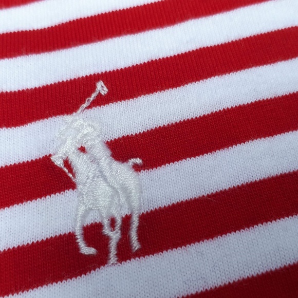 Ralph Lauren Polo Stripped Tee RedWhite NWT L/M - Picture 3 of 8